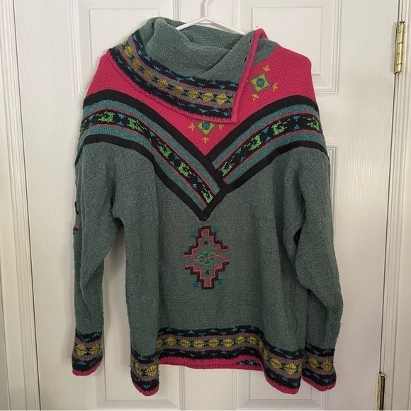 Head Sweaters - VINTAGE HEAD Sportswear Wool Retro Pullover Cozy Sweater Medium